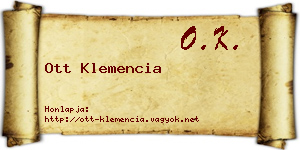 Ott Klemencia névjegykártya